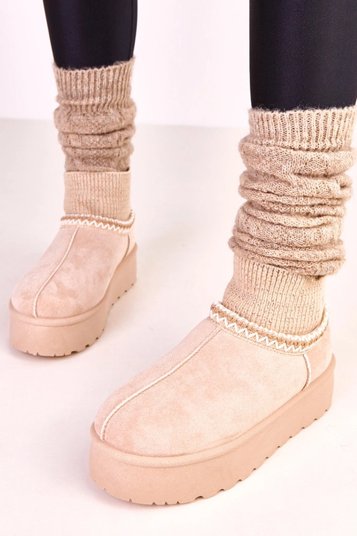 Pieskové nízke snehové topánky s...