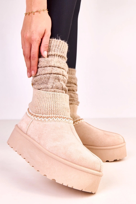 Pieskové nízke snehové topánky s...