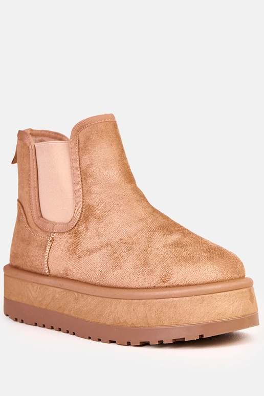 Tmavo pieskové nízke snehové topánky...