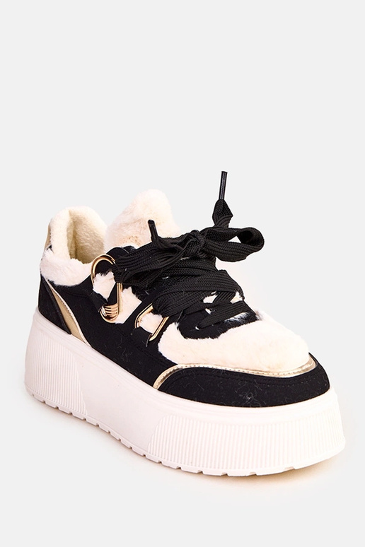 Čierne zateplené tenisky na platforme...