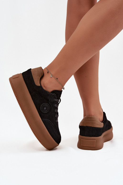 Dámske športové topánky s platformou "Big Star" SS274761 čierne