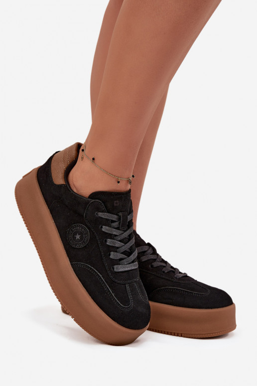 Dámske športové topánky s platformou "Big Star" SS274761 čierne