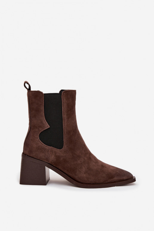 Kožené semišové čižmy so zateplením vo vnútri Artiker 57C0047 hnedej farby Kožené semišové čižmy so zateplením vo vnútri Artiker 57C0047 hnedej farby