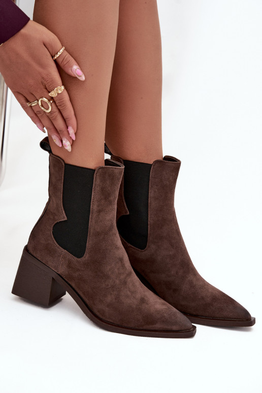 Kožené semišové čižmy so zateplením vo vnútri Artiker 57C0047 hnedej farby Kožené semišové čižmy so zateplením vo vnútri Artiker 57C0047 hnedej farby