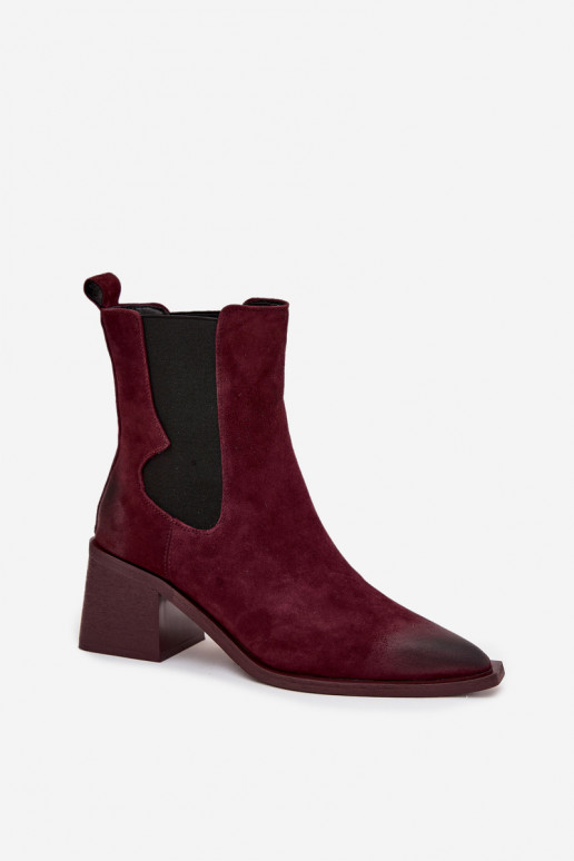 Kožené semišové čižmy so zateplením vo vnútri Artiker 57C0048 bordovej farby Kožené semišové čižmy so zateplením vo vnútri Artiker 57C0048 bordovej farby