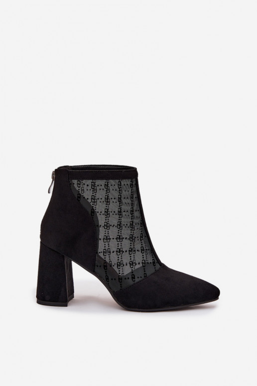 Dámske čižmičky s sieťovinou D&A LZ52-944 čiernej farby