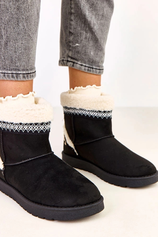 Čierne nízke snehové topánky s...