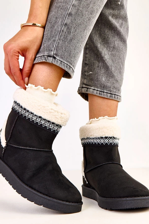 Čierne nízke snehové topánky s...