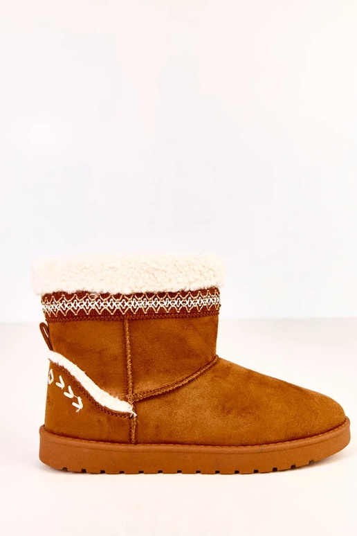 Karamelové nízke snehové topánky s...