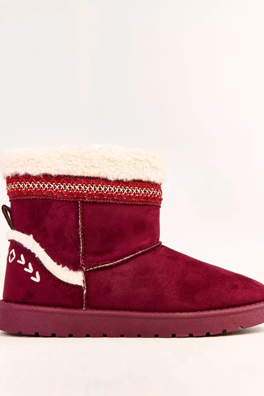 Bordové nízke snehové topánky s...