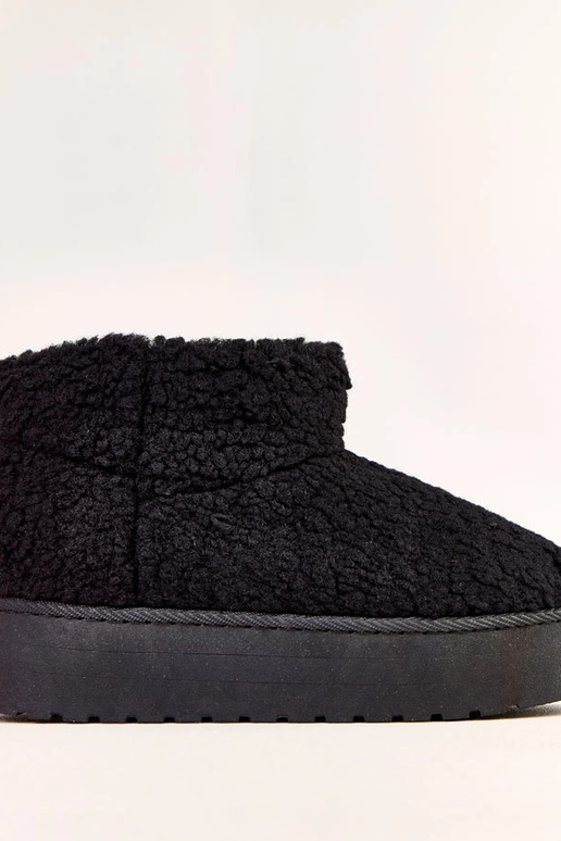 Čierne snehové topánky s ovčím...