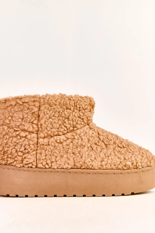 Svetlo hnedé snehové topánky s ovčím...