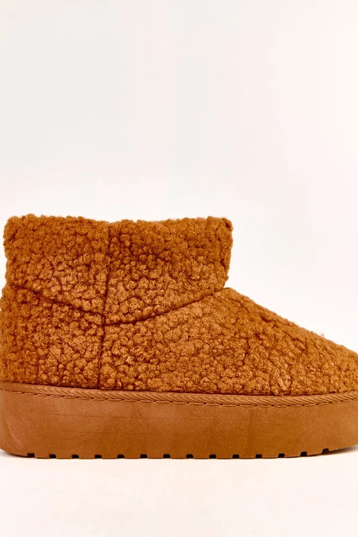 Hnedé snehové topánky s ovčím...