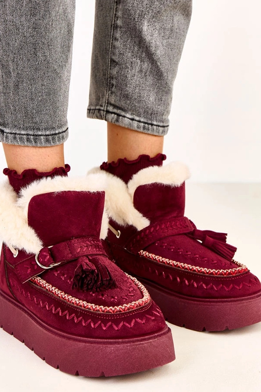 Bordové snehové topánky na platforme...