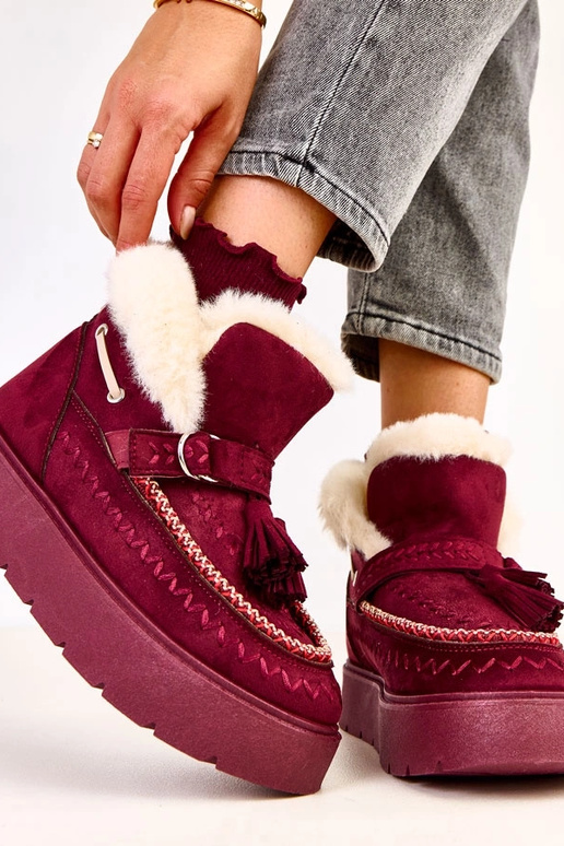 Bordové snehové topánky na platforme...