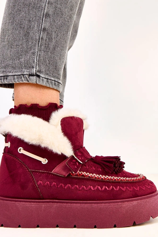 Bordové snehové topánky na platforme...