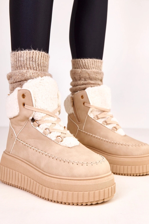 Hnedé teplé športové členkové topánky...