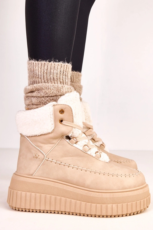 Hnedé teplé športové členkové topánky...