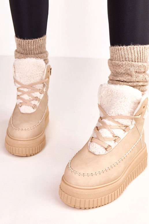 Hnedé teplé športové členkové topánky...