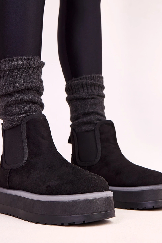 Čierne nízke snehové topánky s...