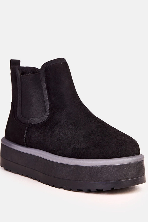 Čierne nízke snehové topánky s...