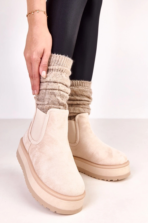 Pieskové zimné topánky so elastickým... Pieskové zimné topánky so elastickým...