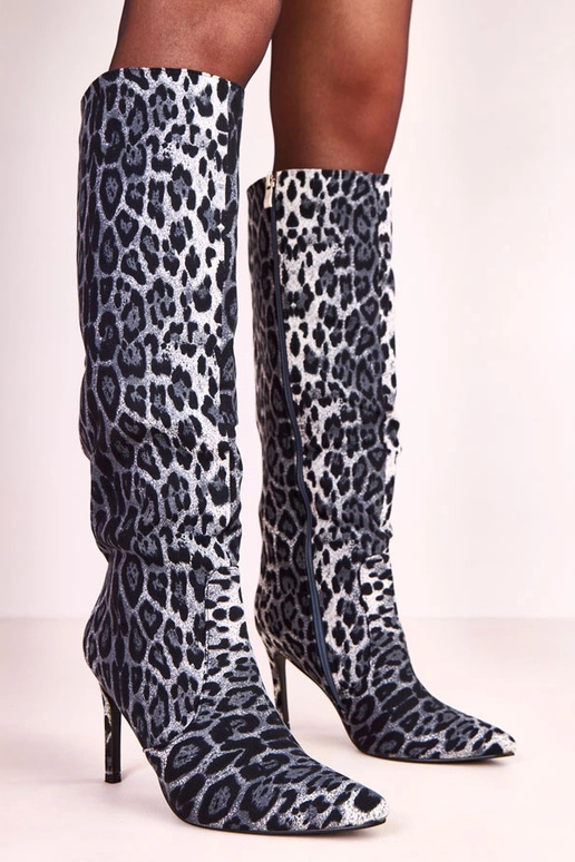 Čierne leopardie vzorované vysoké...