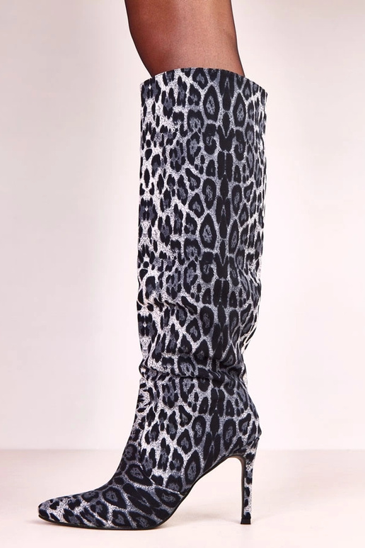 Čierne leopardie vzorované vysoké...