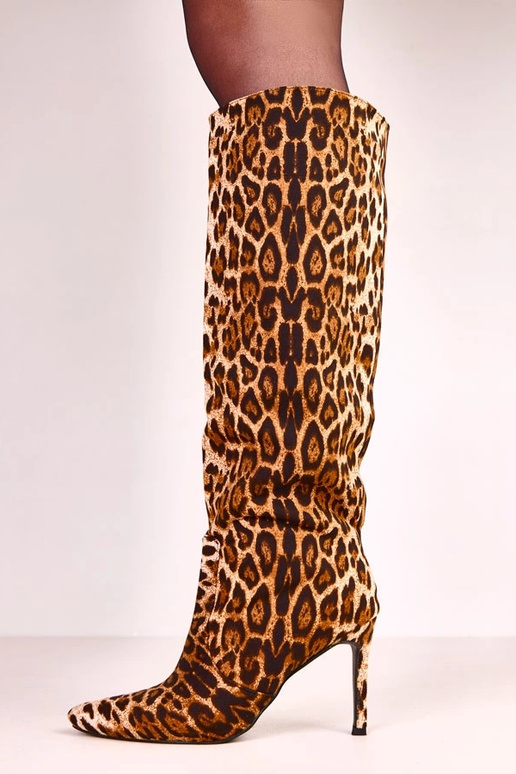 Leopardie vzorované dámske vysoké...