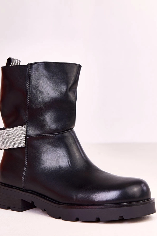 Čierne dámske čižmy so zirkónovou... Čierne dámske čižmy so zirkónovou...