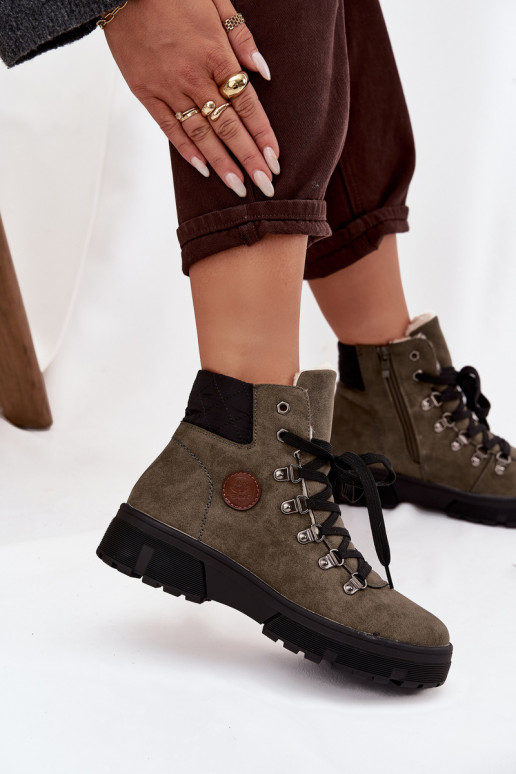zahriať sa topánky Dámske s platformou khaki farby Zaraine zahriať sa topánky Dámske s platformou khaki farby Zaraine