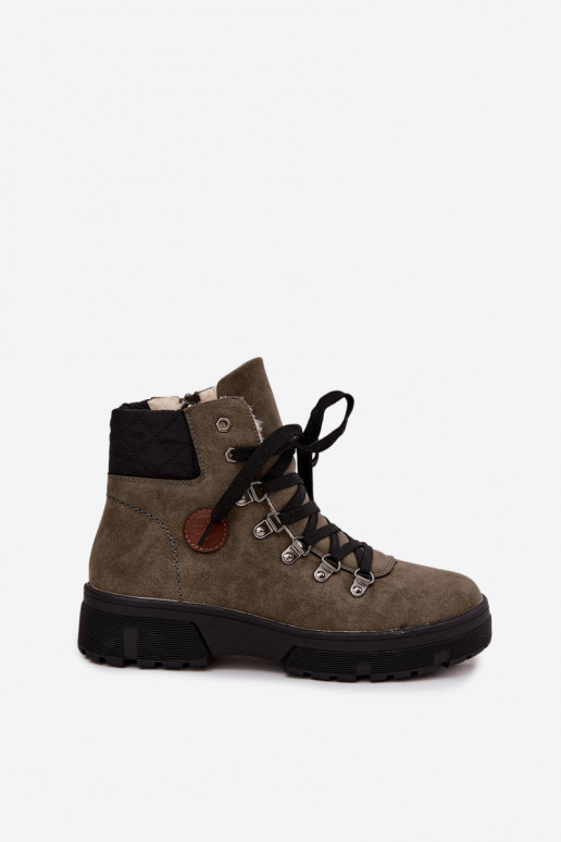 zahriať sa topánky Dámske s platformou khaki farby Zaraine zahriať sa topánky Dámske s platformou khaki farby Zaraine