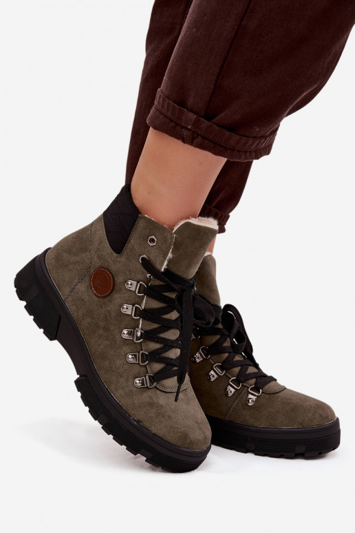 zahriať sa topánky Dámske s platformou khaki farby Zaraine zahriať sa topánky Dámske s platformou khaki farby Zaraine