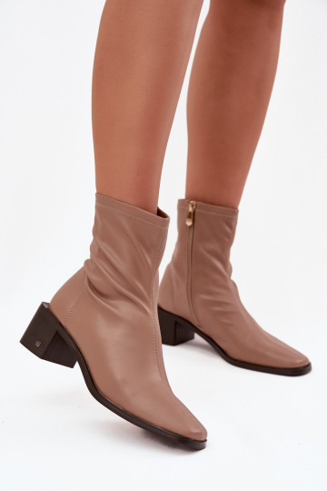 Dámske Čižmy s podpätkami Vinceza 23-10791 béžová 2