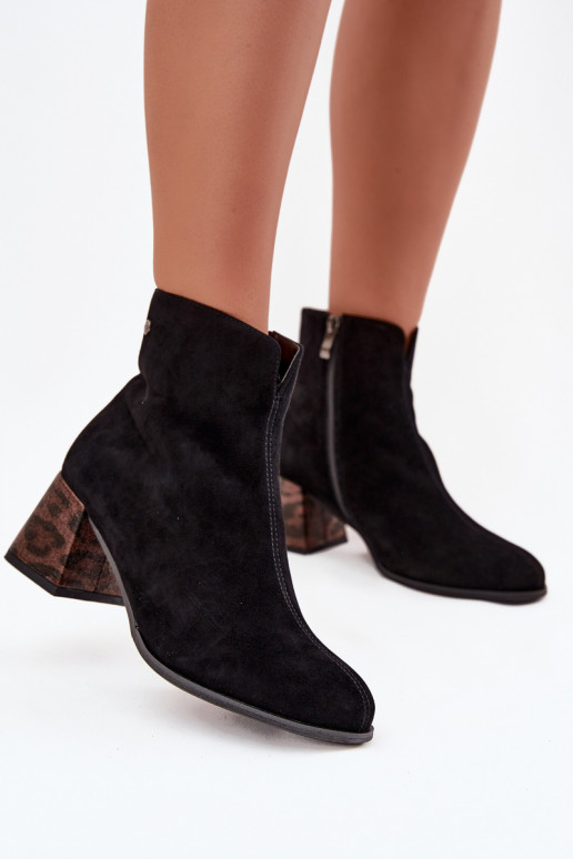 Kožené zo semišu Dámske čižmy Máciejka K7202-01 čierna Kožené zo semišu Dámske čižmy Máciejka K7202-01 čierna