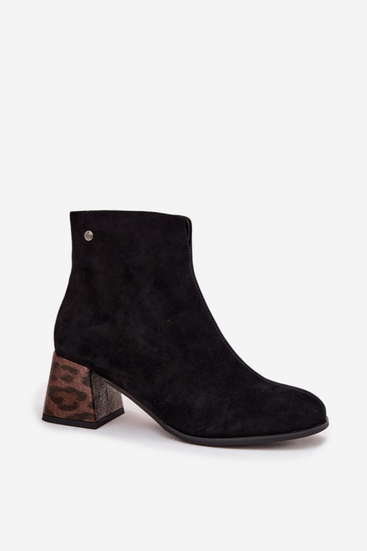 Kožené zo semišu Dámske čižmy Máciejka K7202-01 čierna Kožené zo semišu Dámske čižmy Máciejka K7202-01 čierna