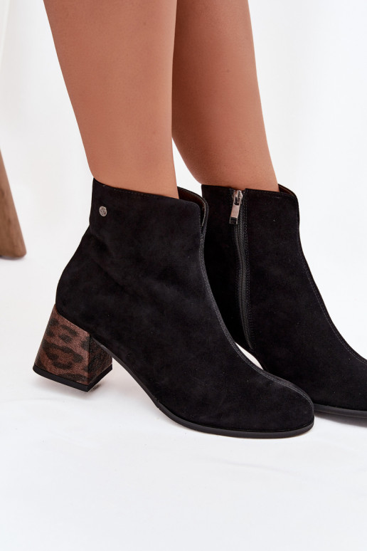 Kožené zo semišu Dámske čižmy Máciejka K7202-01 čierna Kožené zo semišu Dámske čižmy Máciejka K7202-01 čierna