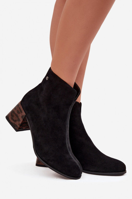 Kožené zo semišu Dámske čižmy Máciejka K7202-01 čierna Kožené zo semišu Dámske čižmy Máciejka K7202-01 čierna