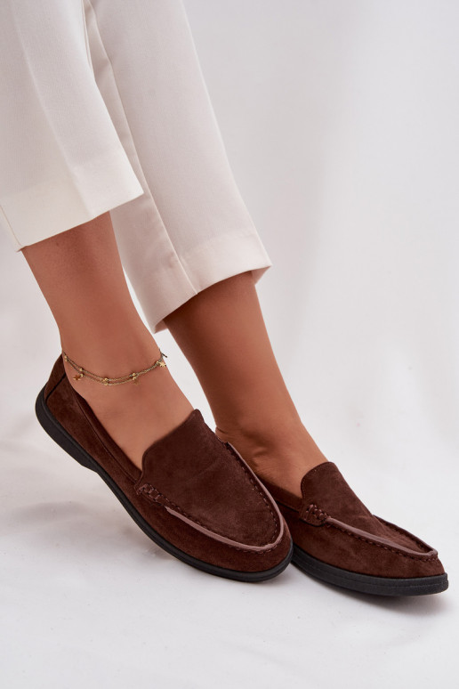 dámske mokasínyz eko semišuu CzekoladoIne Tynara