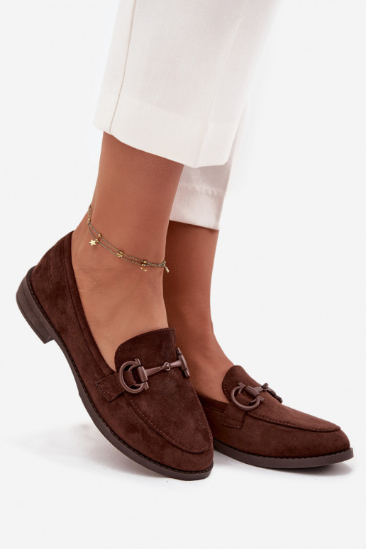dámske mokasíny S Ornatem Detalem z eko semišuoIne CzekoladoIne Ambria