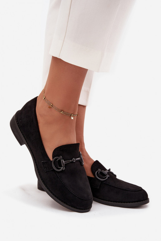 dámske mokasíny S Ornatem Detalem z eko semišuoIne čierna Ambria dámske mokasíny S Ornatem Detalem z eko semišuoIne čierna Ambria