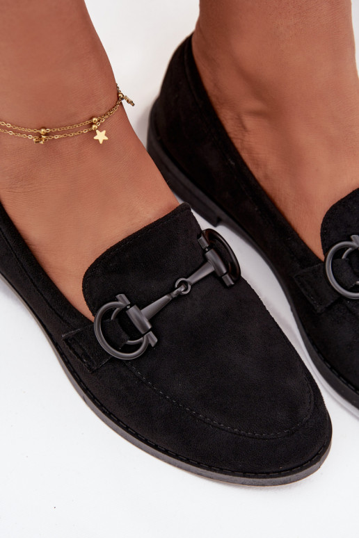 dámske mokasíny S Ornatem Detalem z eko semišuoIne čierna Ambria dámske mokasíny S Ornatem Detalem z eko semišuoIne čierna Ambria