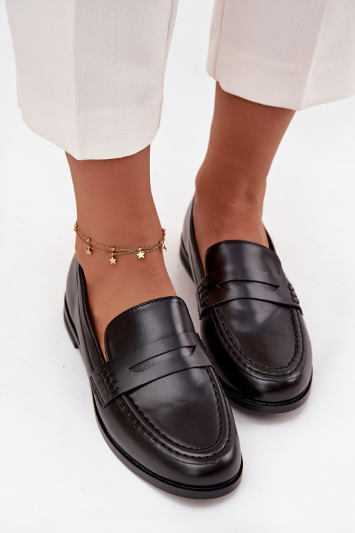 Mokasíny Mokasíny Dámske z eko kože čierna Bessina Mokasíny Mokasíny Dámske z eko kože čierna Bessina