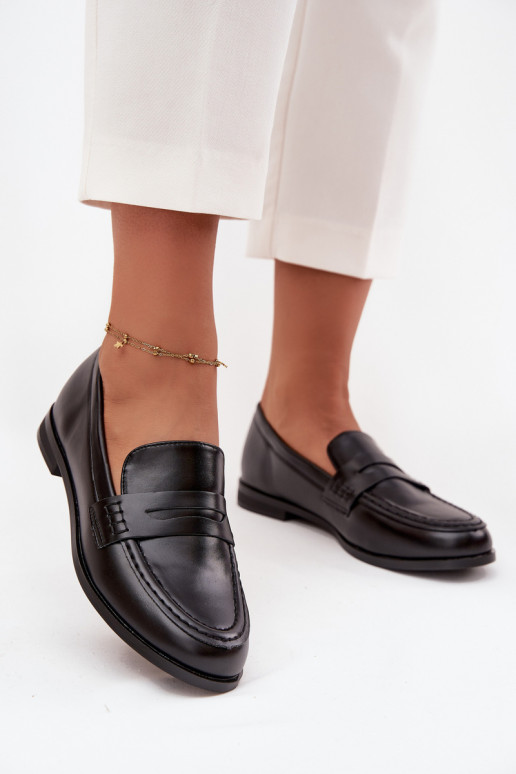 Mokasíny Mokasíny Dámske z eko kože čierna Bessina Mokasíny Mokasíny Dámske z eko kože čierna Bessina