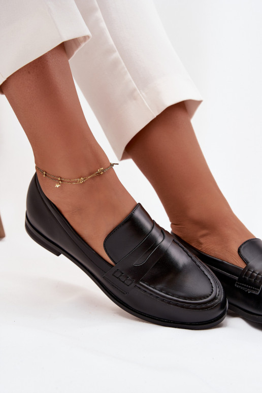 Mokasíny Mokasíny Dámske z eko kože čierna Bessina Mokasíny Mokasíny Dámske z eko kože čierna Bessina