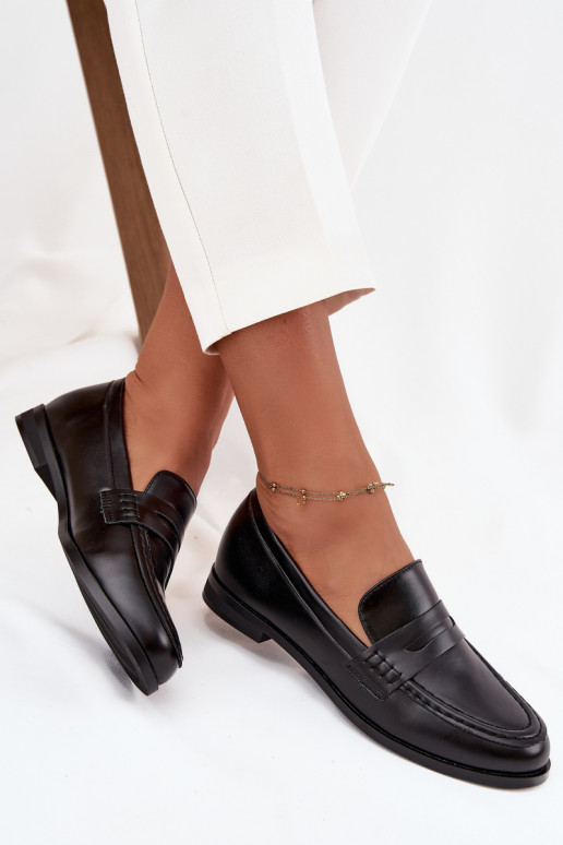 Mokasíny Mokasíny Dámske z eko kože čierna Bessina Mokasíny Mokasíny Dámske z eko kože čierna Bessina