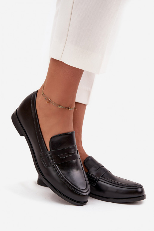 Mokasíny Mokasíny Dámske z eko kože čierna Bessina Mokasíny Mokasíny Dámske z eko kože čierna Bessina