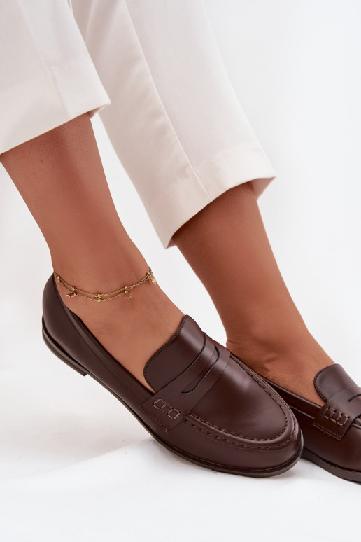 Mokasíny Mokasíny Dámske z eko kože CzekoladoIne Bessina Mokasíny Mokasíny Dámske z eko kože CzekoladoIne Bessina