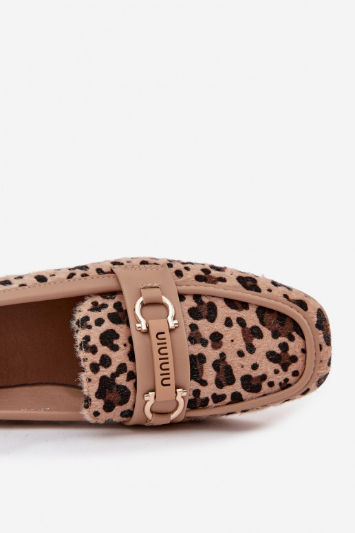 Mokasíny Mokasíny Dámske S Ornatem Element so vzormi leopardej kožušiny béžová Evelora Mokasíny Mokasíny Dámske S Ornatem Element so vzormi leopardej kožušiny béžová Evelora