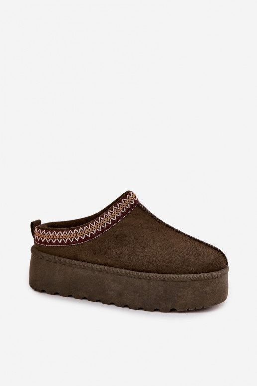 Snehule Dámske S Ornatem Haftem khaki farby Jenira Snehule Dámske S Ornatem Haftem khaki farby Jenira